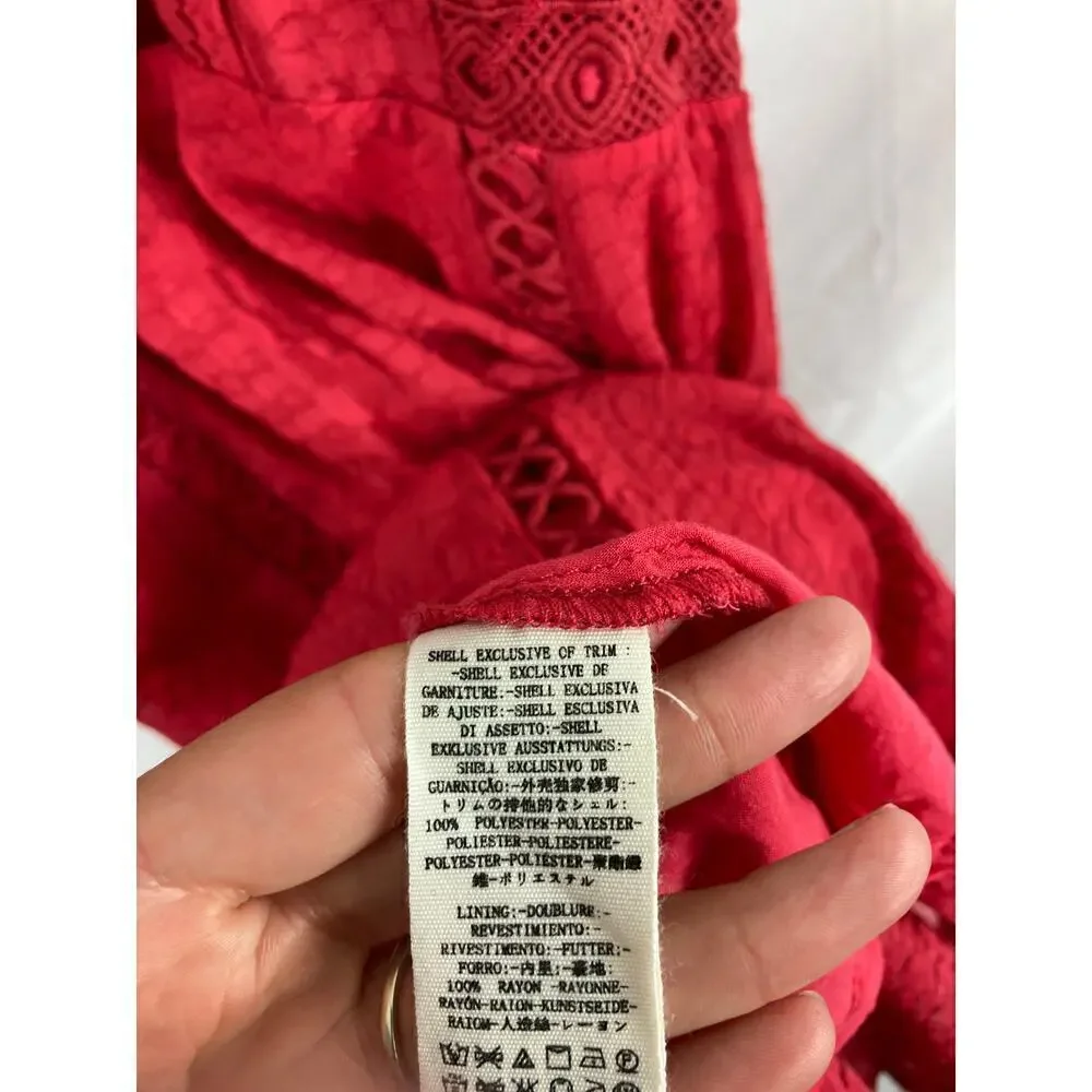Free People Red Lace Cutout Mini Dress